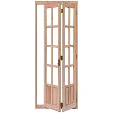 Imagem de Portas Camarão para Vidros Quadriculados com Almofadas Sanfona à Direita Rondosul Natural