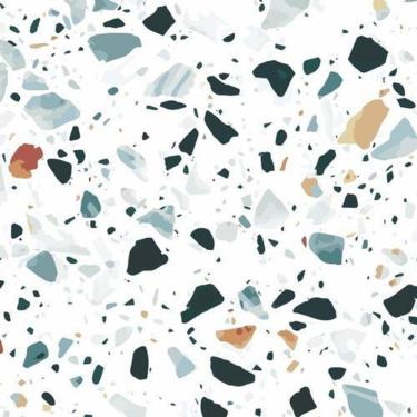 Imagem de Papel De Parede Granilite Azul Laranja Branco Vinilíco 12M