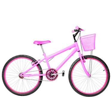 Imagem de Bicicleta Feminina Aro 24 Alumínio Colorido Freios V-Brake Sem Marcha