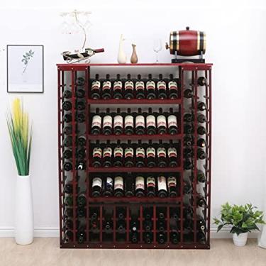 Imagem de Rack para garrafas de vinho - refrigerador de vinho de chão, armário divisório de madeira maciça, expositor de pouso, prateleira de armazenamento organizador de vinho para uso doméstico/bar/balcão,