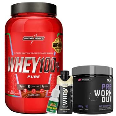 Imagem de Whey 100% Pure Protein 900G - Im + Whey Shake 250ml - Dux+ Pre Workout