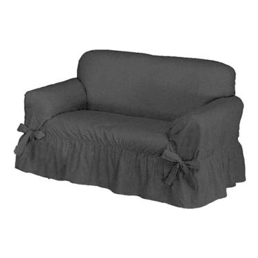 Imagem de Capa De Sofá 2 Lugares Avulso Gorgurão Maquinetado - Preto