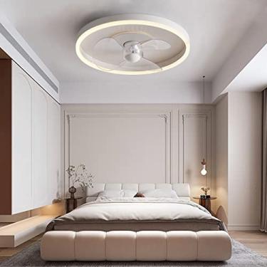 Imagem de Ventilador de teto moderno com luz LED Ventilador de teto com controle remoto Silencioso 6 níveis Velocidades do vento Luz de escurecimento contínuo Luz de teto do ventilador para sala de es