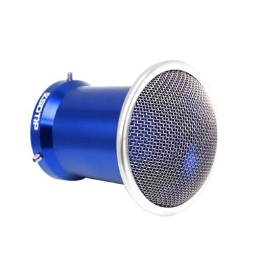 Imagem de ZSDTRP Filtro de ar do carburador, pilha de velocidade limpa, 55 mm de comprimento, liga de alumínio CNC com malha SUS304 para PWK32-34 mm Carb Moped Pit Dirt Bike ATV Scooter (azul, 55 mm de