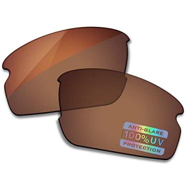 Imagem de Bowyer Lentes de reposição polarizadas para óculos de sol Oakley Flak 2.0 Asian Fit OO9271 - marrom