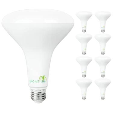 Imagem de Pacote com 8 lâmpadas LED Bioluz LED BR40 2700K branco quente 90 CRI regulável listado pela UL CEC título 20 compatível com 1250 lúmens faróis de inundação externas/internas (pacote com 8)