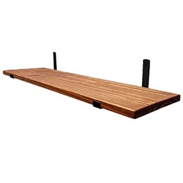 Imagem de Prateleira Industrial Com Mão Francesa Parede Madeira Pinus Natural 60x15 CM (IPÊ)