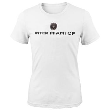 Imagem de Outerstuff Camiseta Inter Miami CF Youth Girls Size 7-16 Team Wordmark Logo, Branco, M