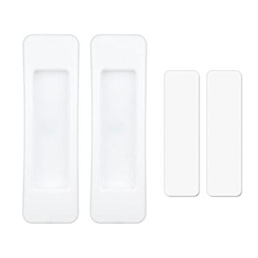 Imagem de 1 Pasta para pares puxadores para portas deslizantes abertas Maçanetas de móveis Gabinete plástico autoadesivo interno Puxadores de guarda-roupas multifuncionais, A, branco 01