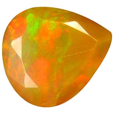 Imagem de 2,63 ct AAA+ Gem de qualidade corte pera (11 x 10 mm) opala arco-íris não aquecida genuína e extraída da pedra preciosa solta da Terra
