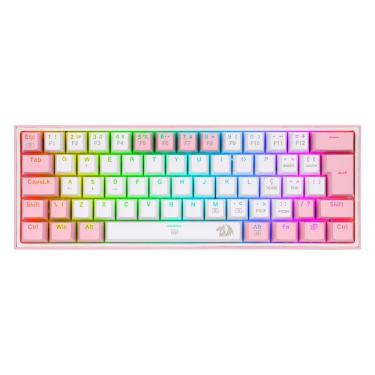 Imagem de Teclado Mecânico Gamer Redragon Fizz Lollipop - ABNT2 - RGB - Switch Azul - K617-RGB-WP-BLUE