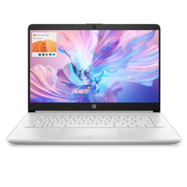Imagem de HP Laptop portátil, estudantes e negócios, tela HD de 14 polegadas, Intel Quad-Core N4120, 16 GB DDR4 RAM, 64 GB eMMC, 1 ano de escritório 365, webcam, RJ-45, HDMI, Wi-Fi, Windows 11 Home, prata