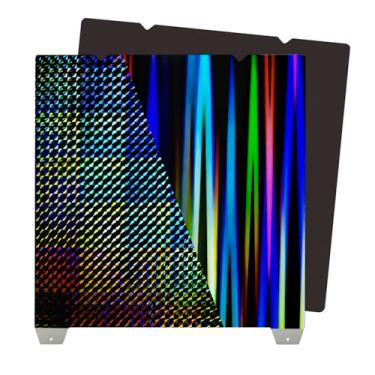 Imagem de Placa de construção H1H 235x235mm, Rainbow Streak + feixe fantasma flexível Placa de construção magnética H1H Chapa de aço de mola para Creality K1/K1C/Ender 3 S1/3 S1 Pro/ V3 KE/V3 SE/Ender 5 S1