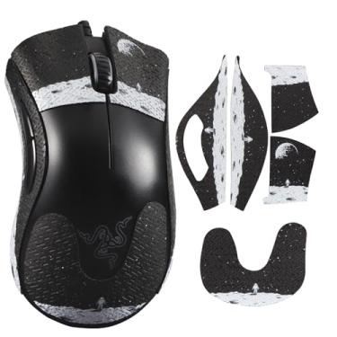 Imagem de immoenuc Adesivo de fita adesiva de mouse para Razer DeathAdder Essential Mouse antiderrapante, autoadesivo, pré-cortado, resistente ao suor, acessórios para mouse de jogo (padrão terra)