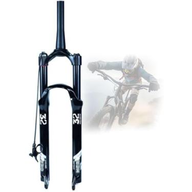 Imagem de Garfos de suspensão a ar de 26/27,5/29 pol., freio a disco de liberação rápida de liga leve de 140 mm com garfo de bicicleta de montanha de círculo de viagem, trava remota cônica, 29 polegad