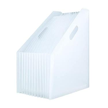Imagem de Caixa organizadora de arquivos de plástico expansível A4 | Capacidade de 13 camadas para 1.300 folhas | Design de mesa portátil | Ranhura para cartão de índice | Artigos de papelaria de escritório