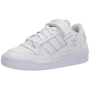Imagem de adidas Originals Tênis infantil infantil Forum Low, Branco/Branco., 4.5 Big Kid