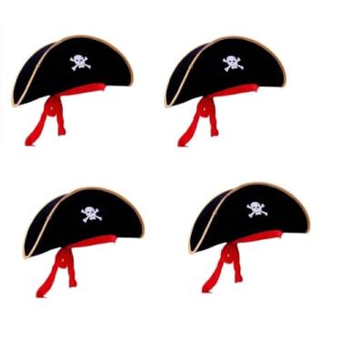 Imagem de Kit 4 Chapéu Pirata Luxo Fantasia Adulto Infantil Halowen Carnaval