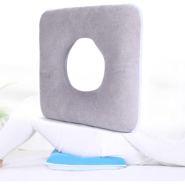 Imagem de Almofada anti-escaras para cadeira de rodas, para alívio de pressão de paciente acamado, almofada de rosquinha para hemorróidas, alívio de pressão, feridas de cama, cinza