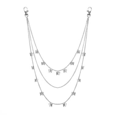 Imagem de GENEMEN Corrente de calça para homens e mulheres corrente gótica acessórios de vestuário, Borboleta, tamanho �nico