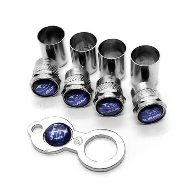 Imagem de Bico Pneu Cromado Pino Roda Válvula Antifurto Subaru Metal - Rvt