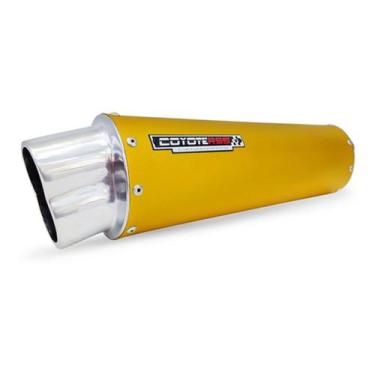 Imagem de Escape / Ponteira Coyote RS5 Boca 8 Aluminio Oval Dourado - N-Max 160 