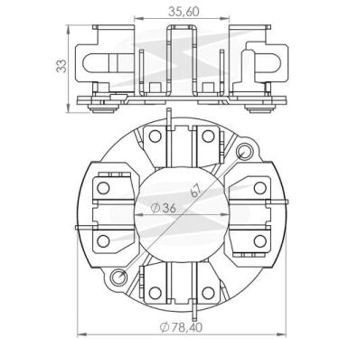 Imagem de PORTA ESCOVA MOTOR PARTIDA para CUMMINS/ MWM/ MBB 24V PARTID - UNIFAP