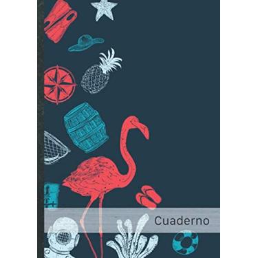 Imagem de Cuaderno: 120 páginas forradas • Bloc de Notas con tapa blanda • Libreta de notas DIN A4 • Papel Blanco • Diseño „105 Flamingos“