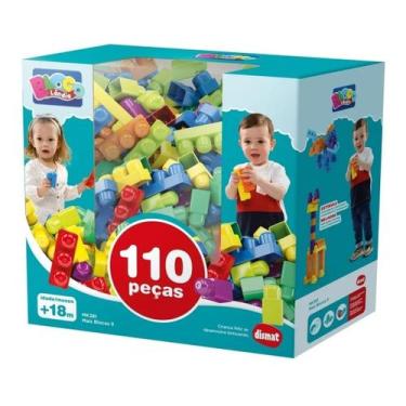 Imagem de Blocos De Montar 110 Peças Grande Brinquedo Educativo Mk381 - Dismat, 