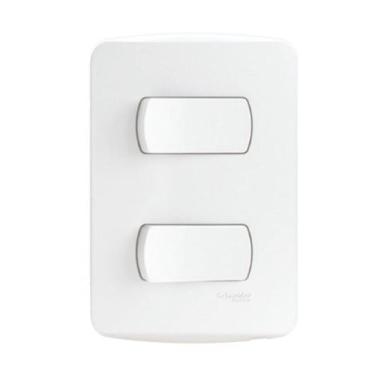 Imagem de Interruptor Paralelo 10A 4x2 2 Teclas Branco Miluz Schneider, Branco