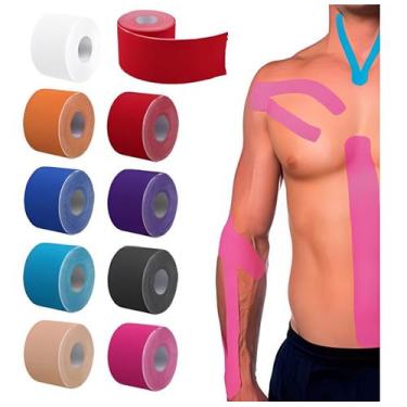 Imagem de Bandagem Fita Kinesio Elástica Fisioterapia Treinamento 5 mts - ZEM