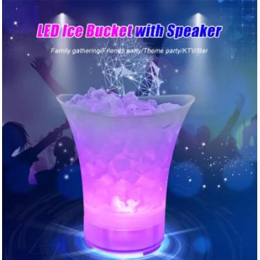 Imagem de Baldes de Gelo com Bluetooth caixa de som 20W e Led 5 Litros - tomate