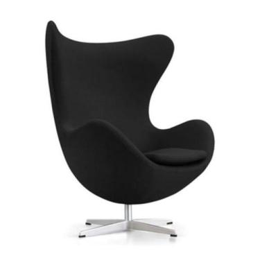 Imagem de Poltrona Egg suede Preta - Linn Design Decor