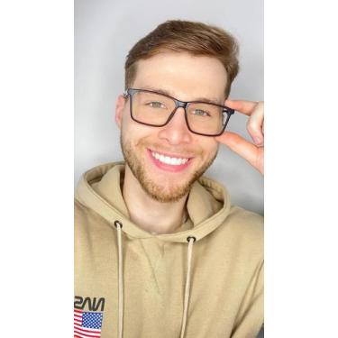 Imagem de Armação Óculos Grau Quadrada Masculino Enzo Preto - Palas Eyewear