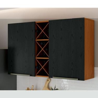 Imagem de Armário Aéreo Duplo com Garrafeiro 120cm Favorita - Zanzini