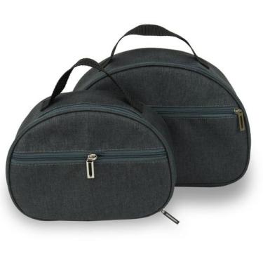 Imagem de Kit 2 Necessaire Feminina Maquiagem Acessórios - vou leve, Cinza, Clar