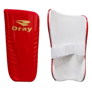 Imagem de Caneleira Dray Adulto Futebol Campo Society Futsal C/ NF, Vermelho