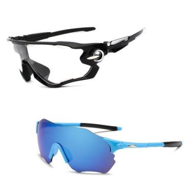 Imagem de Kit 2 Óculos Ciclismo Espelhado UV400 + Lentes Transparentes - PENDULA