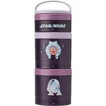 Imagem de Whiskware Recipientes para lanche Star Wars para crianças e crianças, 3 copos empilháveis para a escola e viagem, Mando/Grogu e navio