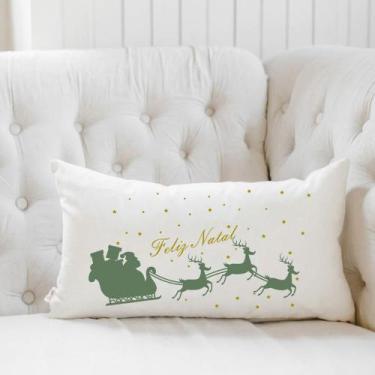 Imagem de Almofada Retangular Serigrafada 30x50cm Natal Verde - FASTLAR