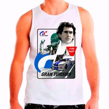 Imagem de Regata Masculina Branca Gran turismo Carros jogos games - DESIGN CAMIS