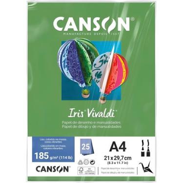 Imagem de Pct Papel Iris Vivaldi 25fls A4 185gr Canson Escolha a Cor, VERDE CLAR