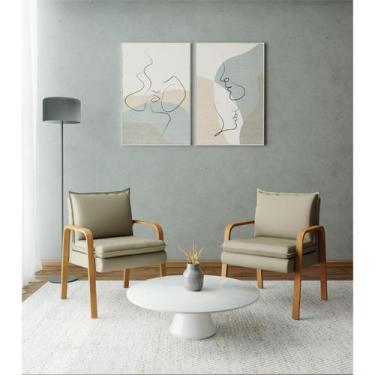 Imagem de Kit Com 2 Poltronas Decorativa - Suede Castor - Bela - Home Mobily