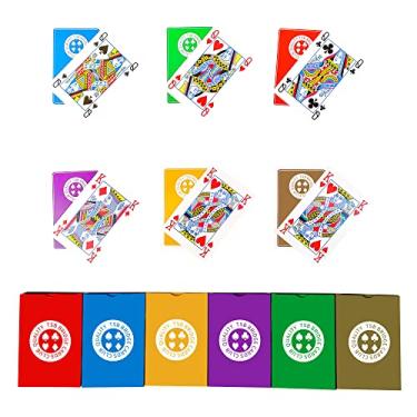 Imagem de TSB Standard Print Bridge Cards Pack of 12 Decks - 6 Colors Bridge Playing Cards - Easy Storage (2 Red 2 Blue 2 Purple 2 Grey 2 Green 2 Yellow Regular)