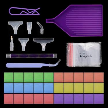 Imagem de Motroce 200 peças de argila de cola de pintura de diamante, cera de pintura de diamante colorido, conjunto de argila de cera de arte de diamante para acessórios de arte de diamante DIY e ferramentas