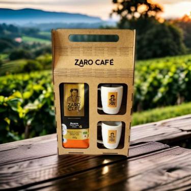 Imagem de Kit Presente Zaro Café Suave em Grãos 500g + 2 Canecas Brancas 170ml