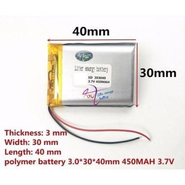 Imagem de Bateria 3,7v 450mah 3mm X 30mm X 40mm  C/2 Fios - - KMIG