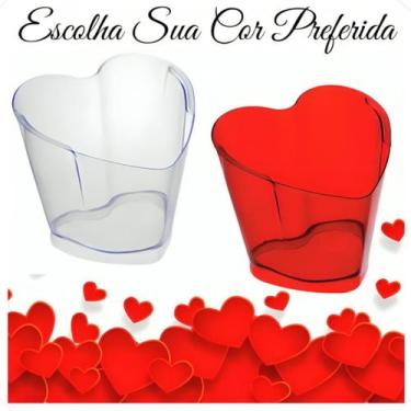 Imagem de Balde De Gelo Formato Coração Em Acrílico Decoração Festa Resistente 5