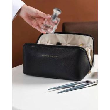 Imagem de Necessaire Feminina Organizador Maquiagem Viagem Blogueira PRETA - ROS