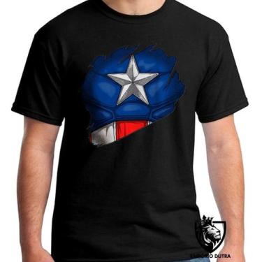 Imagem de Camiseta capitão america disfarce Blusa criança infantil juvenil adult
